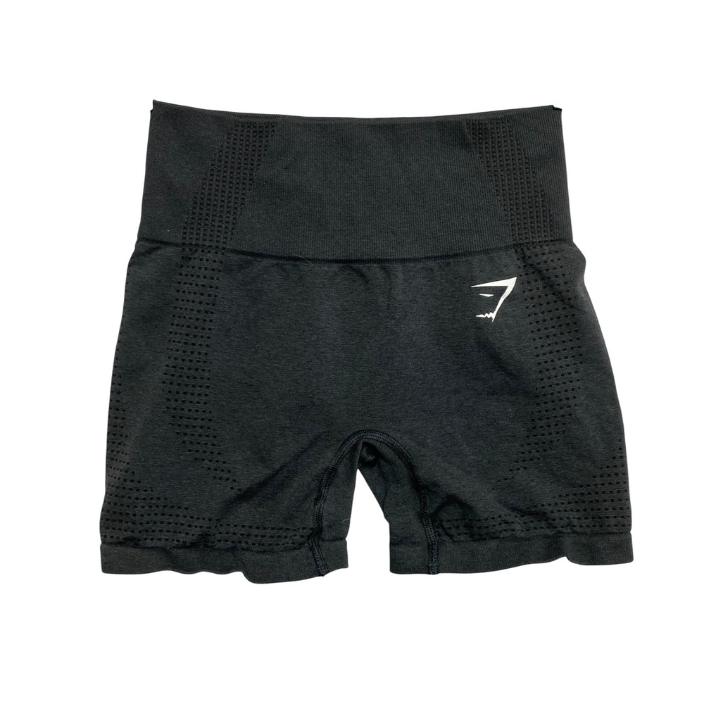 Gymshark Athletic Shorts Womens XS Dark Gray Vital Seamless Eyelet High Rise